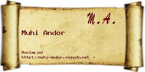 Muhi Andor névjegykártya