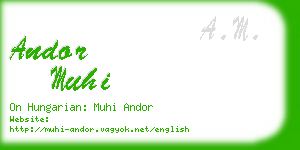 andor muhi business card